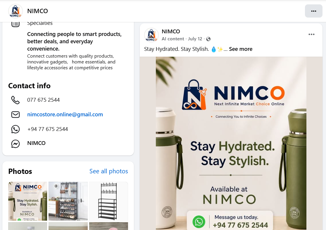 Organic Social Content — Published NIMCO social-media product content