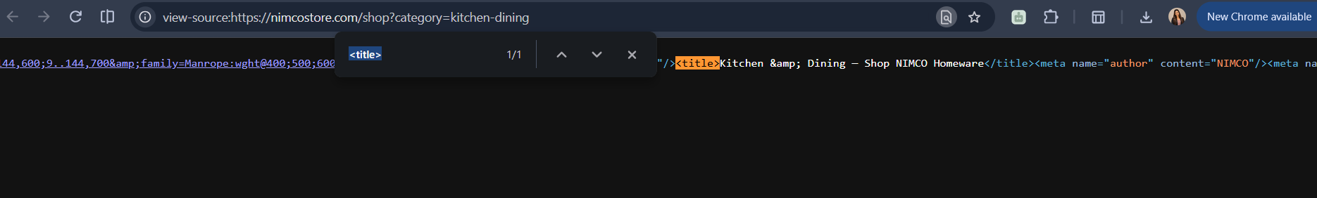 Evidence 3 — Category-specific page title